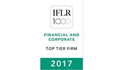 IFLR 1000 – Financial and Corporate Top Tier Firm 2017